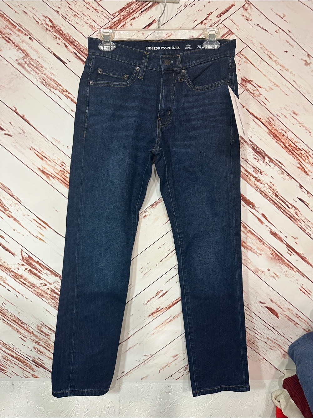 NWT Amazon Essentials Women’s Dark Blue Straight-Leg Jeans